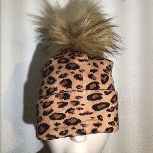 CoG leopard print Pom Pom hat